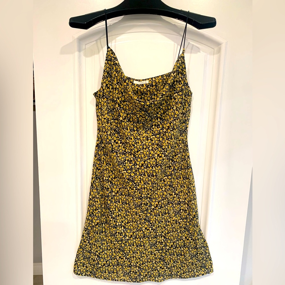 Cowl neck floral dress